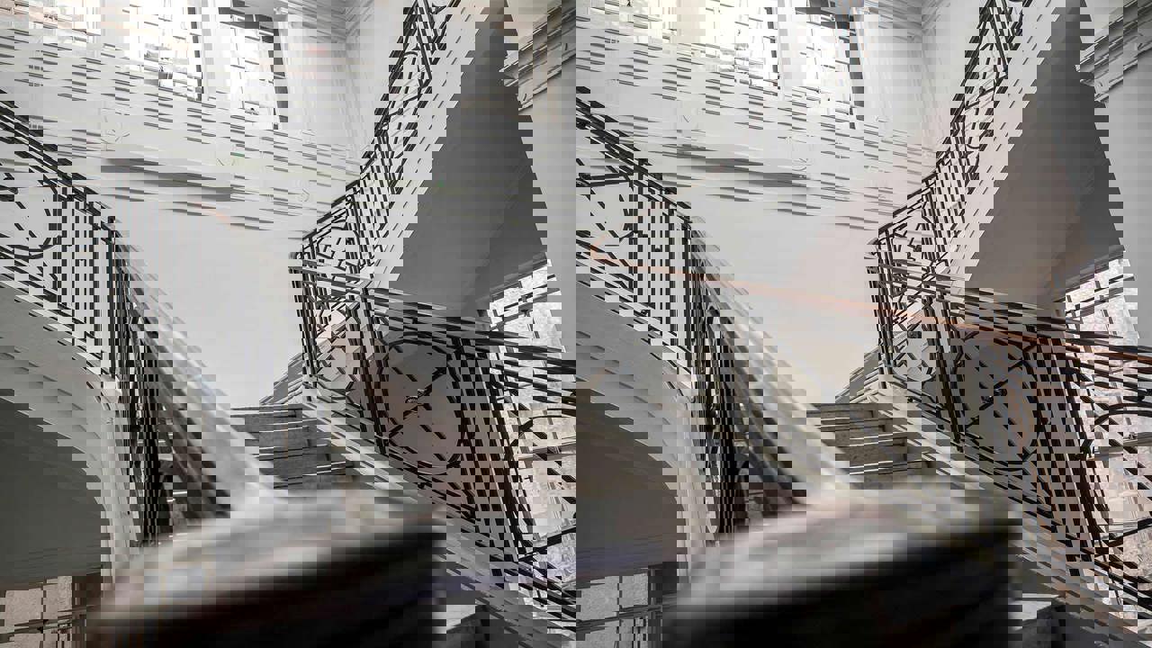 Angled image of a staircase in the NCH