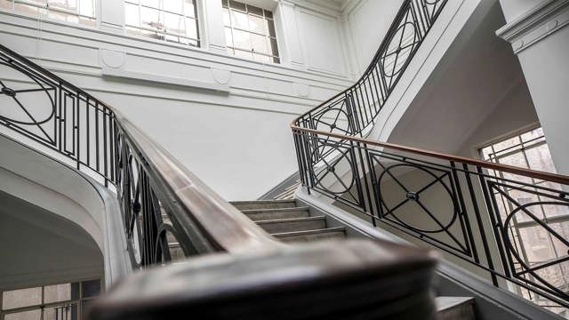 Angled image of a staircase in the NCH