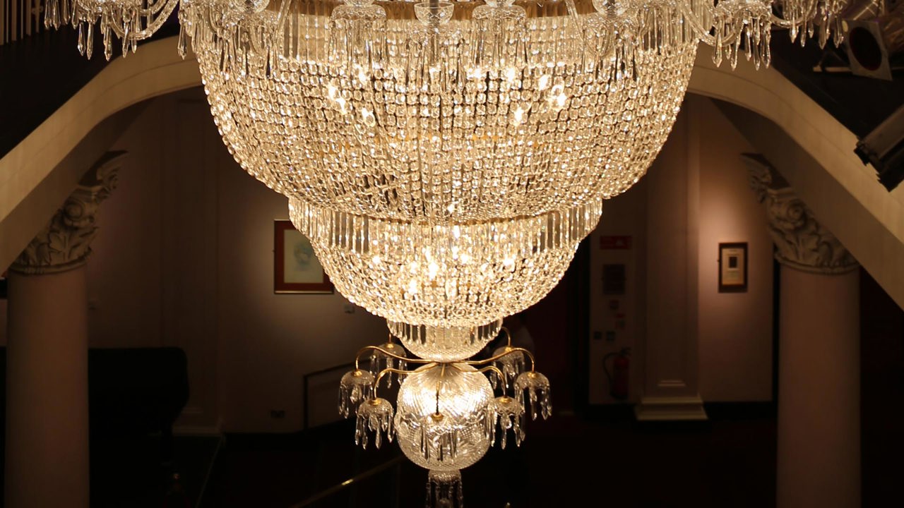 Lit chandelier in the NCH