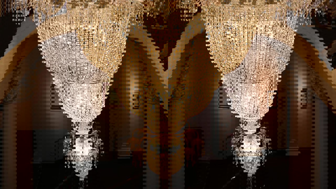 Lit chandelier in the NCH