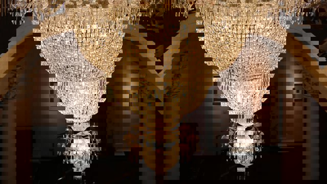 Lit chandelier in the NCH