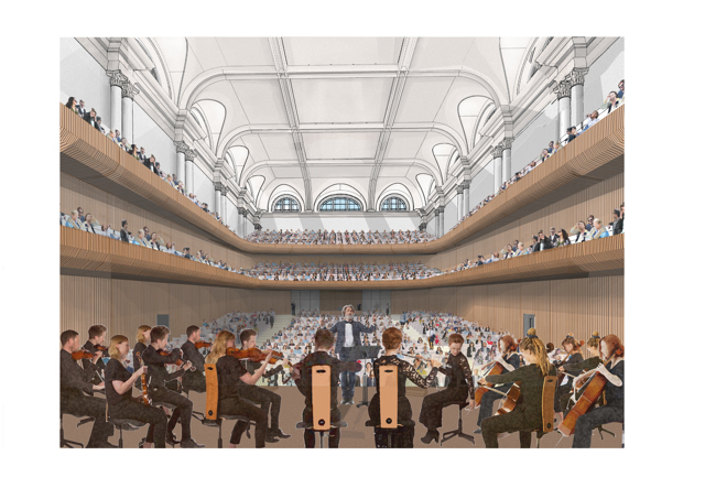 Drawing of proposed NCH Main Auditorium view from stage