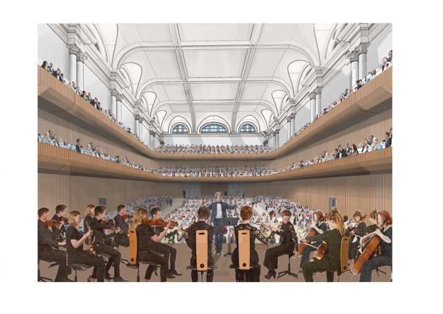 Drawing of proposed NCH Main Auditorium view from stage